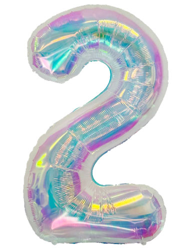 DecoNumber 2 Iridescent Balloon