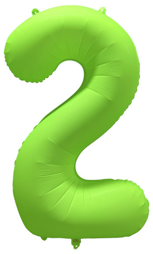 DecoNumber 2 Neon Green Balloon