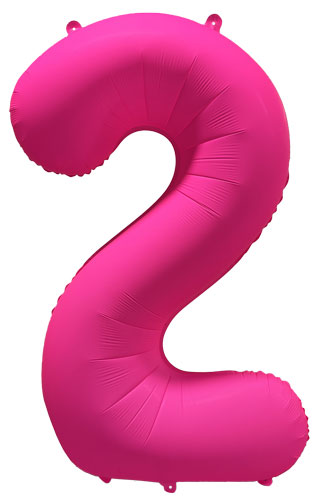 DecoNumber 2 Neon Pink Balloon