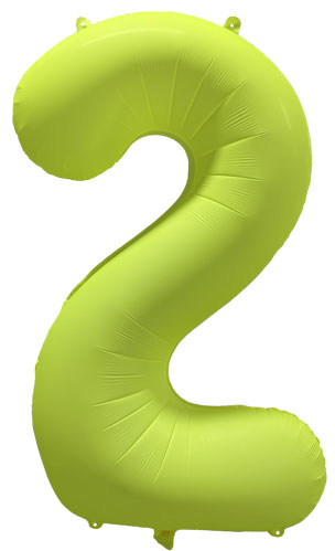 DecoNumber 2 Neon Yellow Balloon