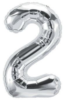 DecoNumber 2 Silver Balloon