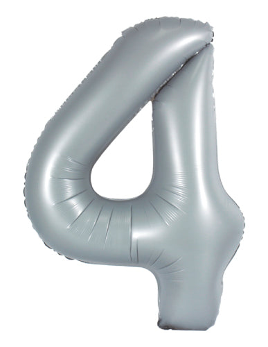 DecoNumber 4 Gray Balloon