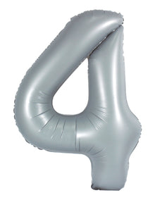 DecoNumber 4 Gray Balloon