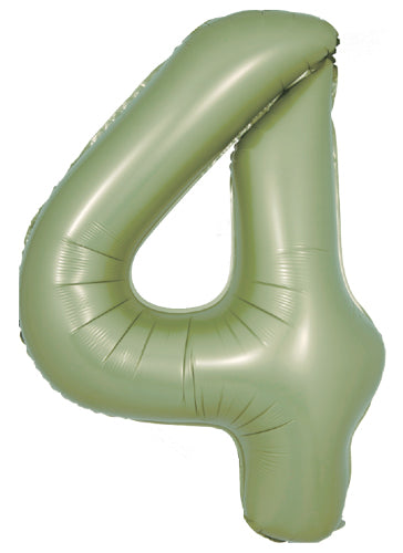 DecoNumber 4 Olive Green Balloon