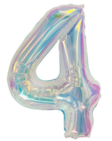 DecoNumber 4 Iridescent Balloon