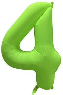 DecoNumber 4 Neon Green Balloon
