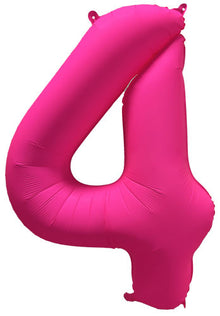 DecoNumber 4 Neon Pink Balloon