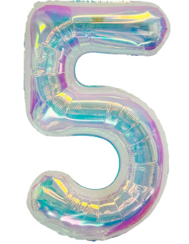 DecoNumber 5 Iridescent Balloon