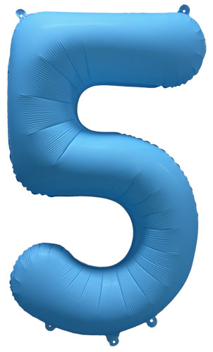 DecoNumber 5 Neon Blue Balloon