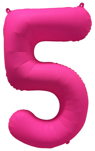 DecoNumber 5 Neon Pink Balloon