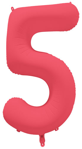 DecoNumber 5 Neon Red Balloon
