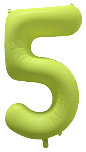 DecoNumber 5 Neon Yellow Balloon