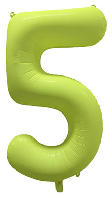 DecoNumber 5 Neon Yellow Balloon