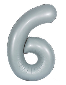 DecoNumber 6 Gray Balloon