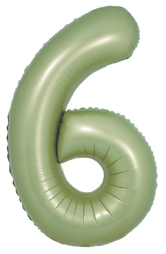 DecoNumber 6 Olive Green Balloon