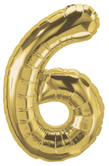 DecoNumber 6 Gold Balloon