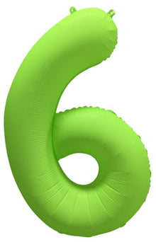 DecoNumber 6 Neon Green Balloon