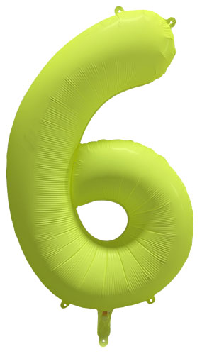 DecoNumber 6 Neon Yellow Balloon