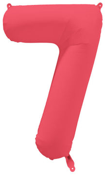 DecoNumber 7 Neon Red Balloon