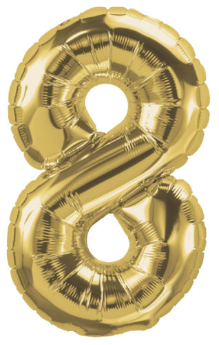 DecoNumber 8 Gold Balloon