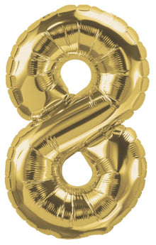 DecoNumber 8 Gold Balloon