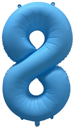 DecoNumber 8 Neon Blue Balloon