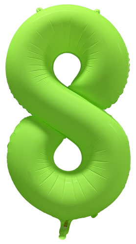 DecoNumber 8 Neon Green Balloon