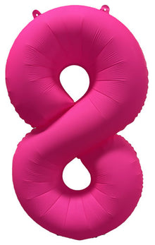 DecoNumber 8 Neon Pink Balloon
