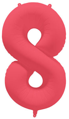 DecoNumber 8 Neon Red Balloon
