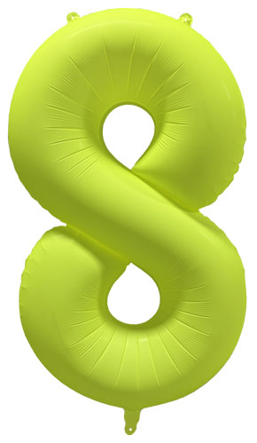 DecoNumber 8 Neon Yellow Balloon