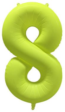 DecoNumber 8 Neon Yellow Balloon