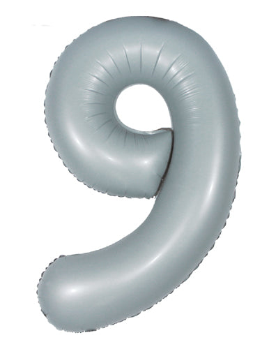DecoNumber 9 Gray Balloon