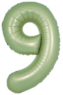 DecoNumber 9 Olive Green Balloon