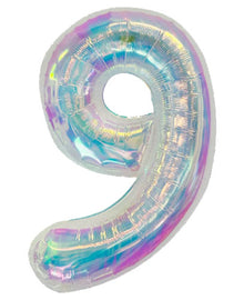DecoNumber 9 Iridescent Balloon