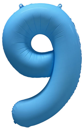 DecoNumber 9 Neon Blue Balloon