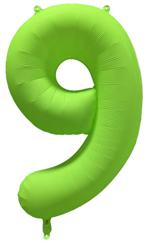 DecoNumber 9 Neon Green Balloon