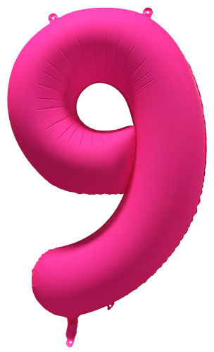 DecoNumber 9 Neon Pink Balloon