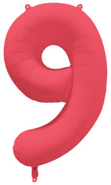 DecoNumber 9 Neon Red Balloon