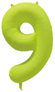 DecoNumber 9 Neon Yellow Balloon