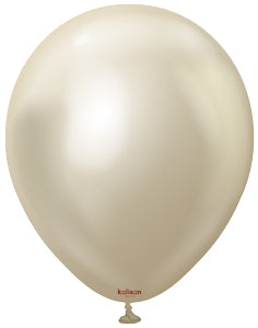 12 Mirror White Gold Kalisan Balloons