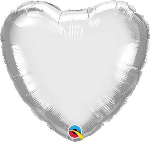 18 inch Chrome Silver Hearts