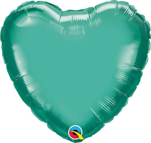 18 inch Chrome Green Hearts