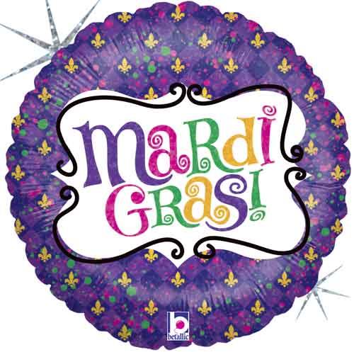Mardi Gras Fleur De Lis Foil Balloons