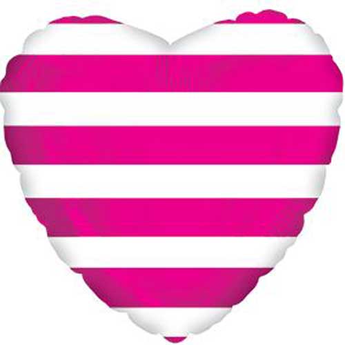Hot Pink Stripes Foil Balloons