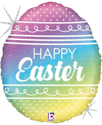 Pastel Rainbow Egg Foil Balloon