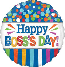 Boss's Day Dots & Stripes Foil Balloon