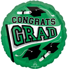 Grad School Colors Green Foil Balloons