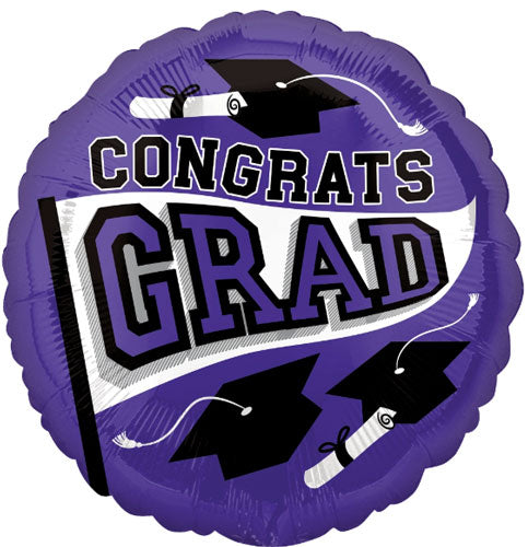 Grad School Colors Purple Foil Balloons