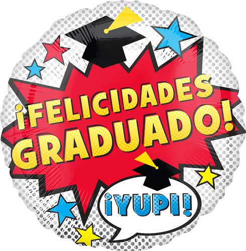 Felicidades Graduado Dots Foil Balloons