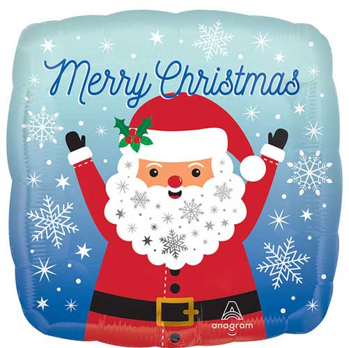 Snowy Christmas Santa Foil Balloons